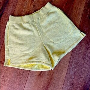 Madewell Heather Yellow Cotton Weekend Lounge Sweatpant Shorts / xsmall